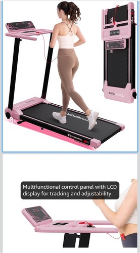 Pink foldable treadmill - pink,
